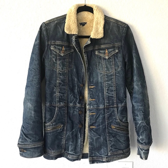 Earl Jean Denim Coat with Sherpa Collar - Picture 1 of 4
